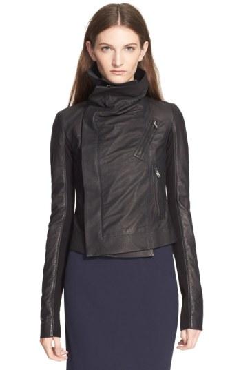 Women's Rick Owens 'classic' Leather Biker Jacket Us / 40 It - Black