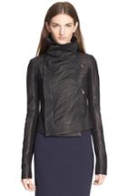 Women's Rick Owens 'classic' Leather Biker Jacket Us / 40 It - Black