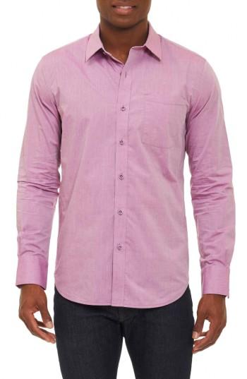 Men's Robert Graham Groves Tailored Fit Sport Shirt, Size - Pink