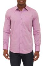 Men's Robert Graham Groves Tailored Fit Sport Shirt, Size - Pink