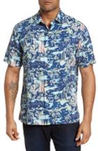 Men's Tommy Bahama Destination California Standard Fit Silk Camp Shirt - Blue