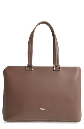 Longchamp Honore 404 Leather Tote - Beige