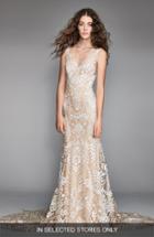 Women's Willowby Corella Embroidered Lace & Charmeuse Mermaid Gown, Size In Store Only - Ivory