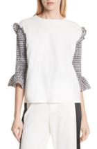 Women's Mm6 Maison Margiela Smocked Sleeve Top - White