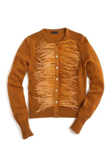 Women's J.crew Faux Feather Wool Blend Cardigan