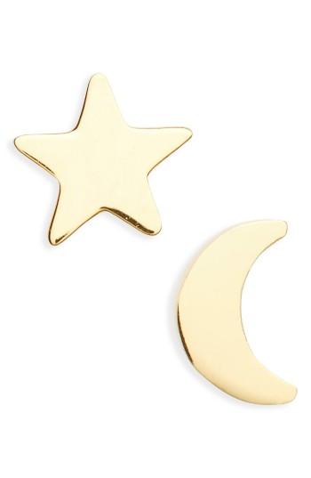 Women's Seoul Little Moon & Star Stud Earrings