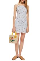 Women's Topshop Stripe Floral Mini Pinafore Dress Us (fits Like 0) - Blue