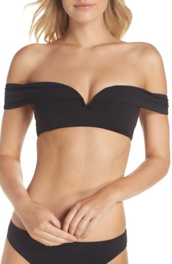 Women's Becca Socialite Off-the-shoulder Bikini Top - Black