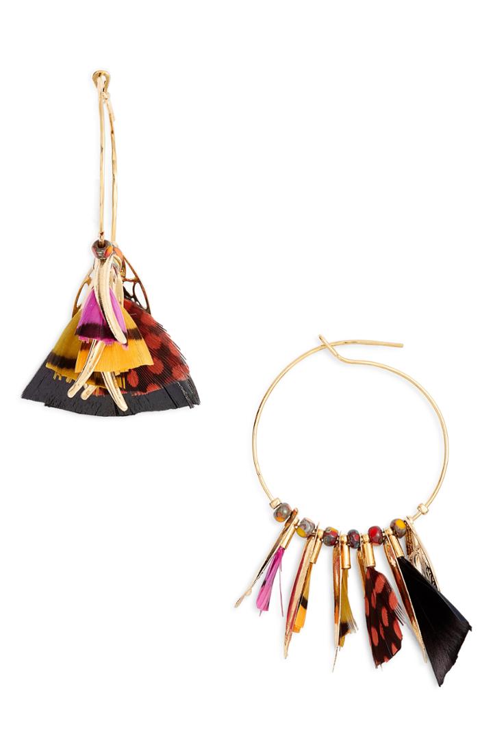 Women's Gas Bijoux Small Marly Feather Hoop Earrings