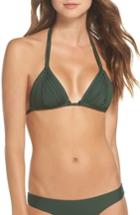 Women's Pilyq Isla Macrame Bikini Top, Size D - Green