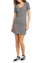Women's Rvca Zip It Striped Dress - Black