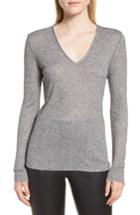 Women's Nordstrom Signature Ribbed Long Sleeve Top - Grey