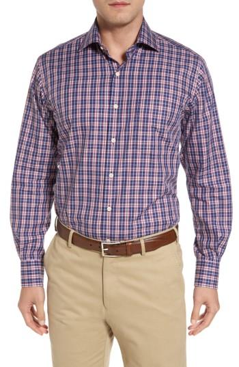 Men's Peter Millar Mitchell Plaid Sport Shirt - Blue