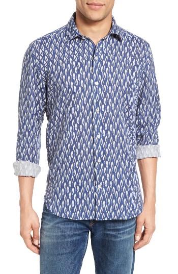 Men's Culturata Floral Wallpaper Print Linen Sport Shirt