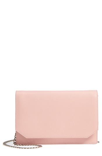 Women's Nordstrom Hunter Saffiano Leather Wallet On A Chain - Pink