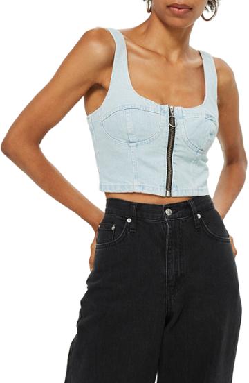 Women's Topshop Follow Your Dreams Embroidered Tube Top Us (fits Like 0-2) - Black