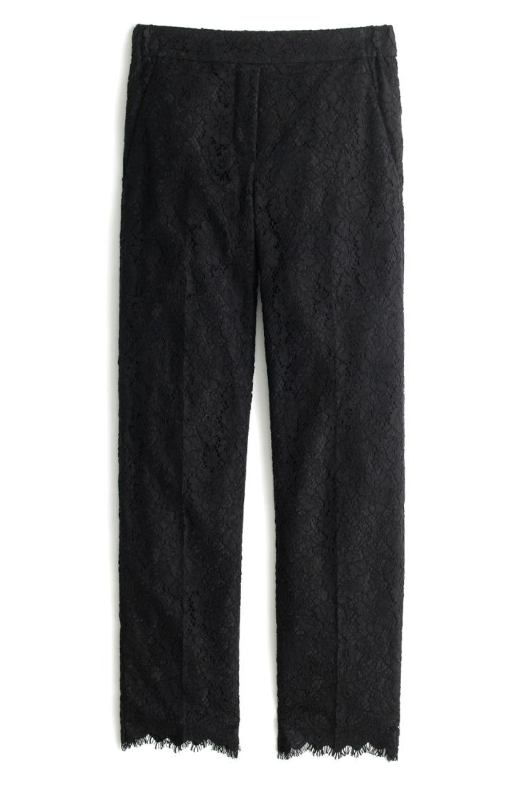Petite Women's J.crew Lace Pants P - Black