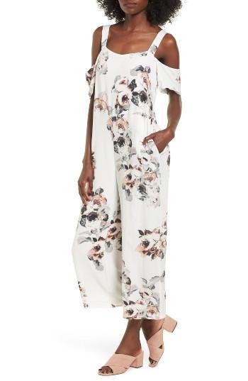 Women's Moon River Cold Shoulder Jumpsuit - White