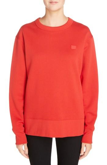 Women's Acne Studios Fairview Crewneck Sweatshirt - Red