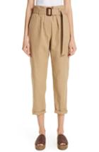 Women's Brunello Cucinelli Paperbag Waist Linen & Cotton Pants Us / 38 It - Beige