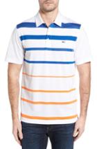 Men's Vineyard Vines Stripe Jersey Polo, Size - White