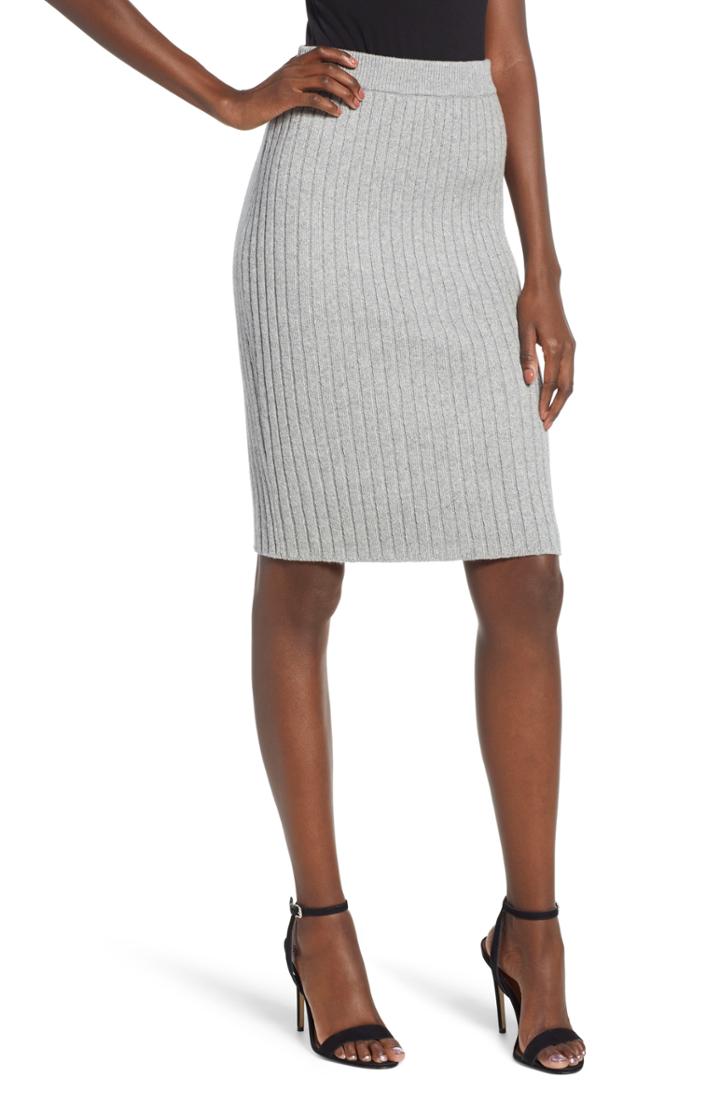Women's Leith Rib Knit Skirt - Grey