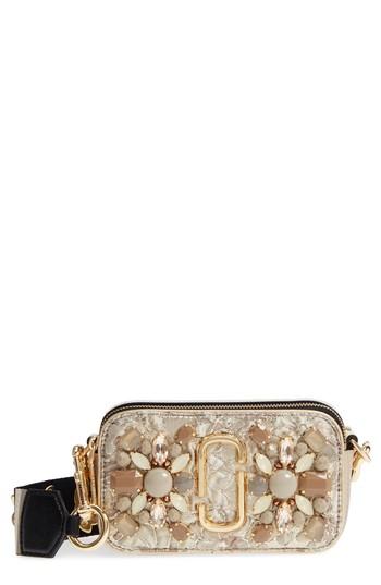 Marc Jacobs Snapshot Brocade Crossbody Bag - Beige