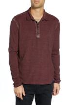 Men's John Varvatos Star Usa Striped Long Sleeve Polo - Burgundy