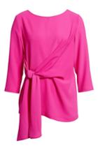 Women's Gibson Tie Front Crepe Top, Size - Pink