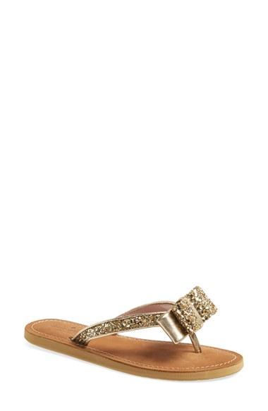 Women's Kate Spade New York 'icarda' Glitter Flip Flop M - Metallic