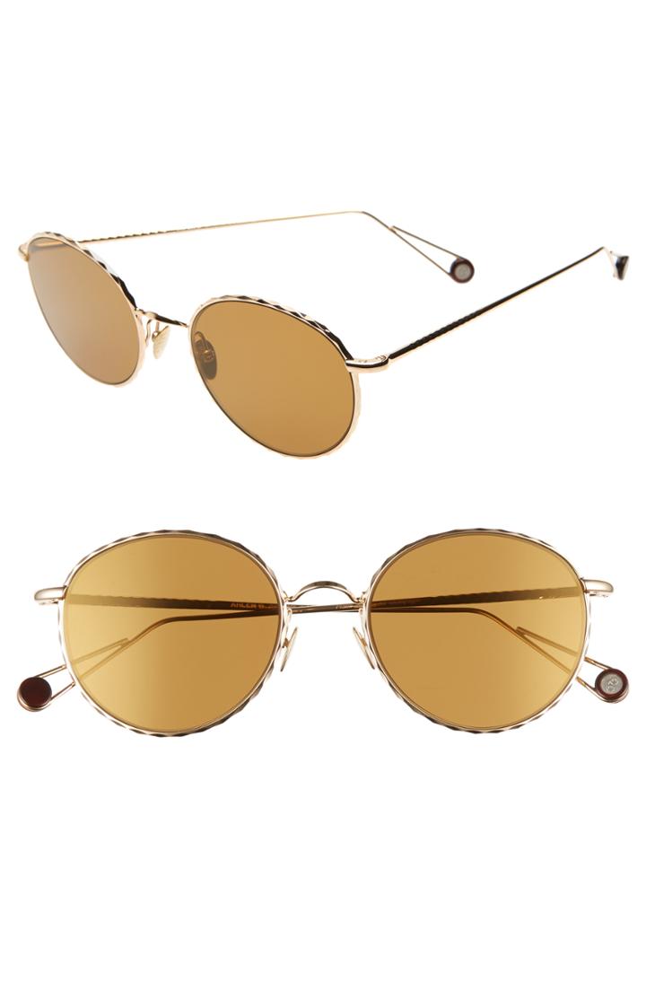 Women's Ahlem Place De L'alma 54mm Round Sunglasses - Yellow Gold