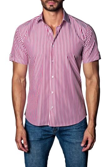 Men's Jared Lang Stripe Sport Shirt, Size - Red