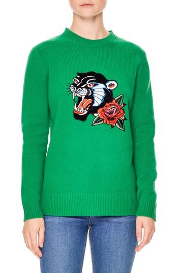 Women's Sandro Stella Embroidered Wool Sweater