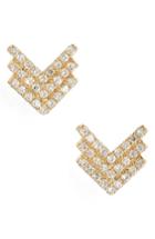 Women's Ef Collection Shield Diamond Stud Earrings
