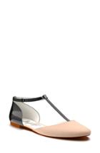 Women's Shoes Of Prey T-strap Flat A - Black