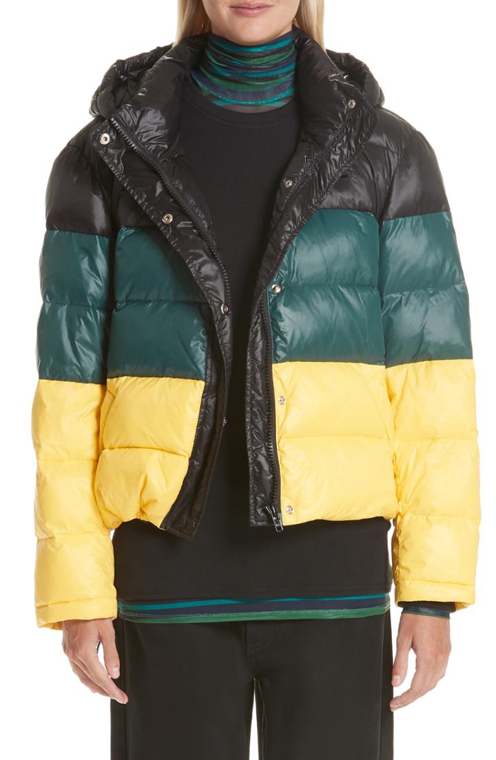 Women's Proenza Schouler Pswl Colorblock Hooded Puffer Coat