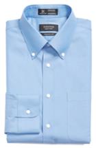 Men's Nordstrom Men's Shop Smartcare(tm) Traditional Fit Pinpoint Dress Shirt 36 - Blue