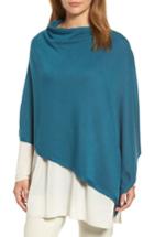 Women's Eileen Fisher Tencel & Wool Poncho, Size - Blue/green