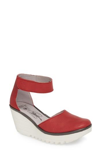 Women's Fly London Yand Wedge Pump .5-6us / 36eu - Red