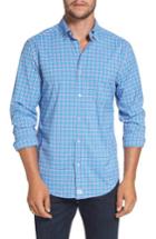 Men's Vineyard Vines Tucker Union Pier Plaid Performance Sport Shirt, Size - Blue