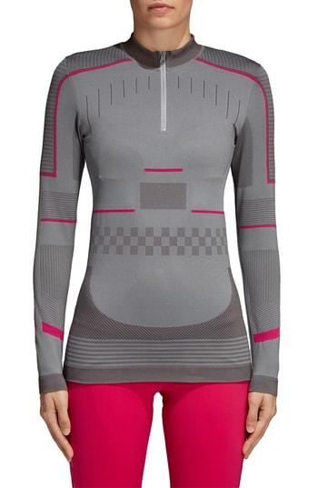 Women's Adidas By Stella Mccartney Quarter Zip Seamless Training Tee