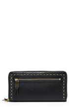 Women's Cole Haan Marli Studded Metallic Leather Continental Wallet - Black