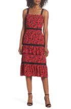 Women's Adelyn Rae Isabel Tiered Ruffle Midi Dress - Red