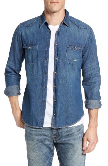 Men's Boss Orange Erodeo Denim Shirt - Blue