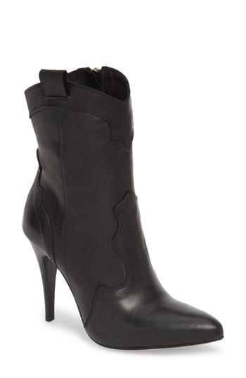 Women's Charles David Kimberly Western Bootie Eu - Black