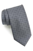 Men's Brioni Medallion Geometric Silk Tie, Size - Grey