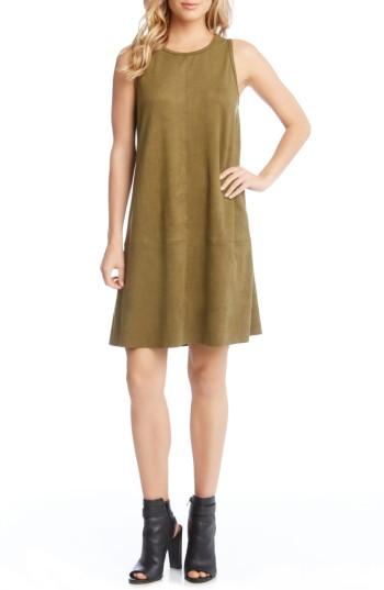 Women's Karen Kane Faux Suede A-line Dress - Green