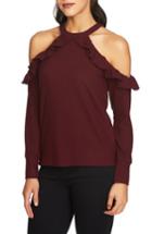 Women's 1.state The Cozy Cold Shoulder Knit Top, Size - Burgundy