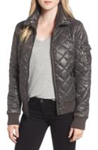 Women's French Connection Quilted Bomber Jacket - Grey