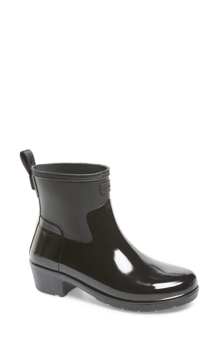 Women's Hunter Original Refined Mixed Finish Waterproof Rain Boot M - Black